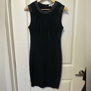 Robert Rodriguez Black Beaded Dress. Stretchy, open back